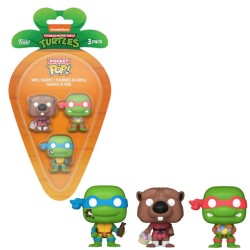 Funko - 3-Pack Carrot Pocket Pop: Teenage Mutant Ninja Turtles - Leonardo, Raphael, Splinter