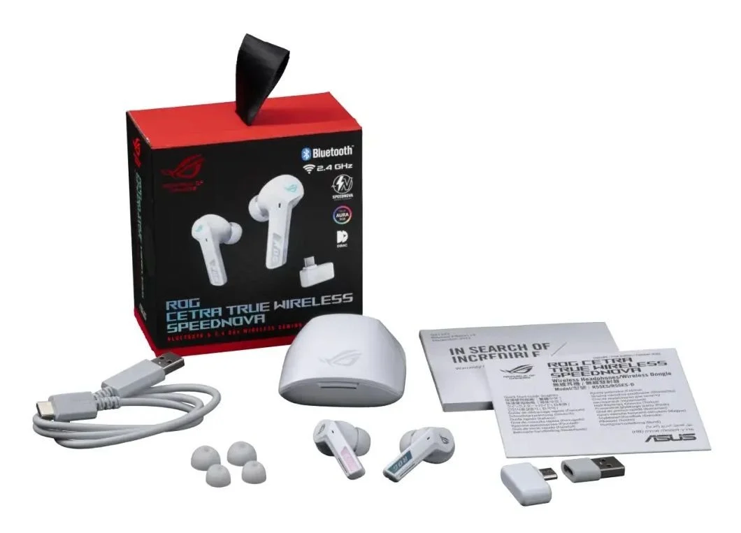 Asus ROG Cetra True Wireless Speednova White Edition 7.1 Kablosuz Kulakiçi Gaming Kulaklık - Thumbnail