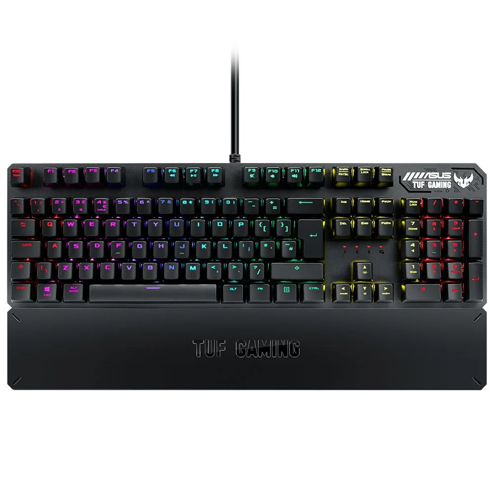 Asus TUF Gaming K3 Aura Sync RGB Red Switch Bilek Destekli Mekanik Gaming Klavye 90MP01Q0-BKYA00 - Thumbnail