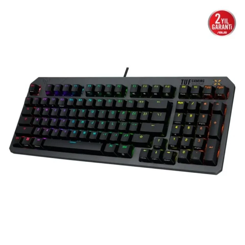 Asus TUF Gaming K3 GEN II Siyah Red Switch RGB Optik Mekanik Gaming Klavye 90MP0390-BKYA00 - Thumbnail