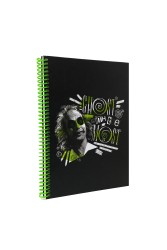 Beetlejuice Ghost With The Most Spiralli Sert Kapak Kareli Defter - Thumbnail