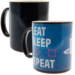 ABYSSE PLAYSTATION HEAT CHANGE MUG EAT SLEEP REPEAT - Thumbnail