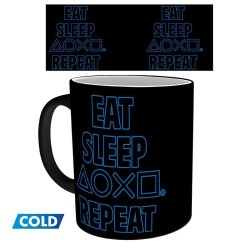 ABYSSE PLAYSTATION HEAT CHANGE MUG EAT SLEEP REPEAT - Thumbnail