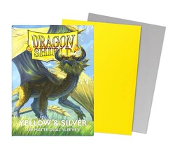 Dragon Shield 100 Matte Dual Sleeves Yellow and Silver - Thumbnail