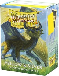 Dragon Shield 100 Matte Dual Sleeves Yellow and Silver - Thumbnail