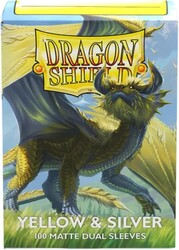 Dragon Shield 100 Matte Dual Sleeves Yellow and Silver - Thumbnail
