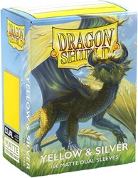 Dragon Shield 100 Matte Dual Sleeves Yellow and Silver - Thumbnail