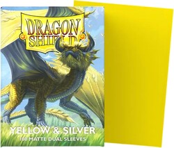 Dragon Shield 100 Matte Dual Sleeves Yellow and Silver - Thumbnail