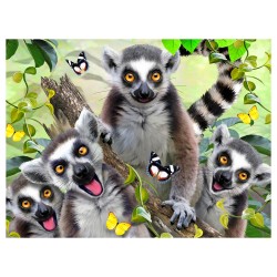 PRIME 3D LEMUR PELUS VE SELFIE 48 PARCA PUZZLE - Thumbnail