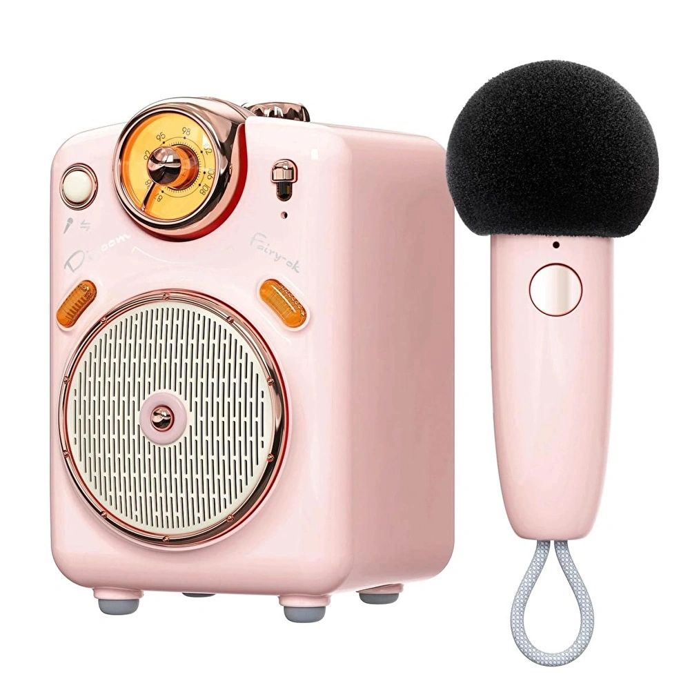Divoom Fairy OK Mikrofonlu Mini Bluetooth Hoparlör Pembe - Thumbnail