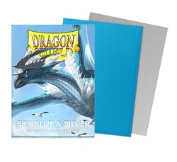 Dragon Shield 100 Matte Dual Sleeves Sky Blue and Silver - Thumbnail