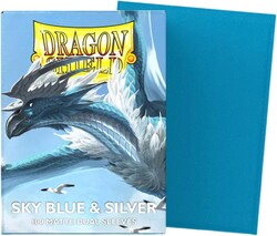 Dragon Shield 100 Matte Dual Sleeves Sky Blue and Silver - Thumbnail