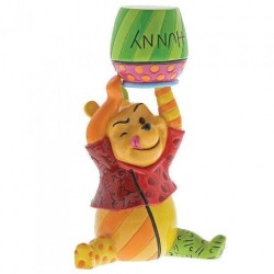 Enesco - Enesco Disney Britto Winnie the Pooh Pooh with Honey Mini Figür