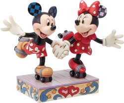 Enesco Disney Mickey and Minnie A Sweet Skate Figür - Thumbnail