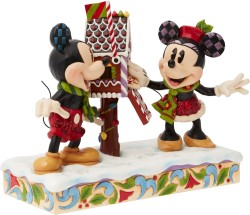 Enesco Disney Mickey and Minnie Posting Christmas Letter Figurine - Thumbnail