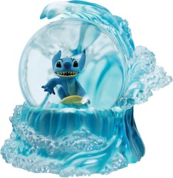Enesco Disney Showcase Lilo and Stitch Surfing a Wave Waterball Waterglobe - Thumbnail