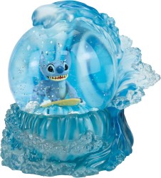 Enesco Disney Showcase Lilo and Stitch Surfing a Wave Waterball Waterglobe - Thumbnail