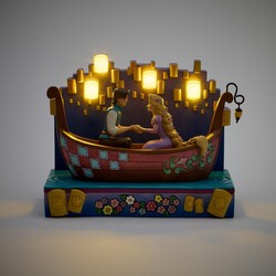 Enesco Disney Traditions by Jim Store Tangled Boat with Led Lanterns A Dream Come True Figure - Thumbnail