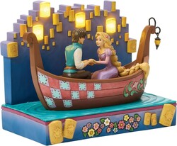 Enesco Disney Traditions by Jim Store Tangled Boat with Led Lanterns A Dream Come True Figure - Thumbnail