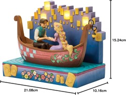 Enesco Disney Traditions by Jim Store Tangled Boat with Led Lanterns A Dream Come True Figure - Thumbnail