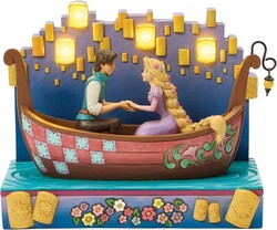Enesco - Enesco Disney Traditions by Jim Store Tangled Boat with Led Lanterns A Dream Come True Figure