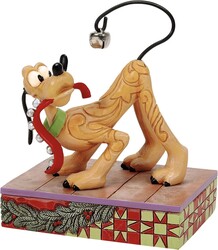 Enesco - Enesco Disney Traditions Jim Shore Pluto Noel Jingle Çan Kuyruklu Heykel