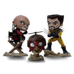Iron Studios - Iron Studios Marvel Deadpool v Wolverine Deadpool Wolverine and Headpool Statue