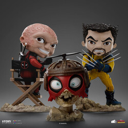 Iron Studios Marvel Deadpool v Wolverine Deadpool Wolverine and Headpool Statue - Thumbnail