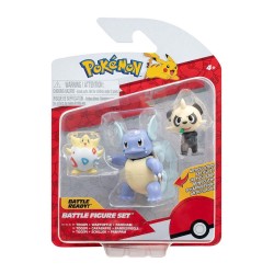 Jazwares - Battle 3'lü Figür Seti Togepi Pancham Wartortle