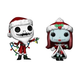 Funko - Pop 2-Pack Disney The Nightmare Before Christmas - Santa Jack & Christmas Sally Glitter