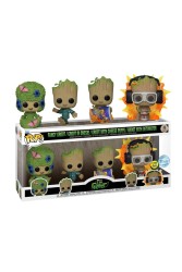 Funko - Funko Pop 4 Pack Marvel I Am Groot Fancy Groot Groot İn Onesie Groot With Cheese Puffs