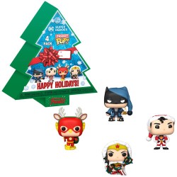 Funko - FUNKO POP FIGURE DC UNIVERSE HOLIDAY CHRISTMAS TREE 4LU PAKET