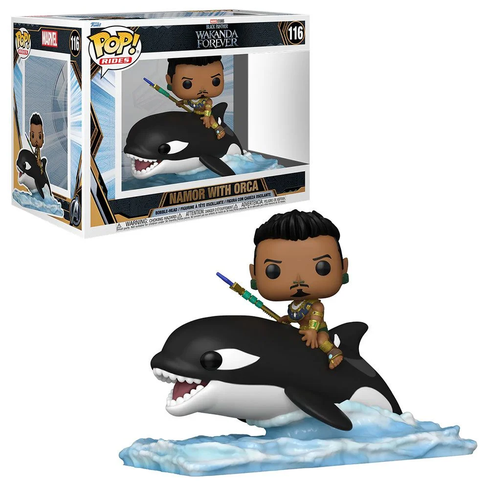 FUNKO POP FIGURE RIDE BLACK PANTHER WAKANDA FOREVER NAMOR WITH ORCA