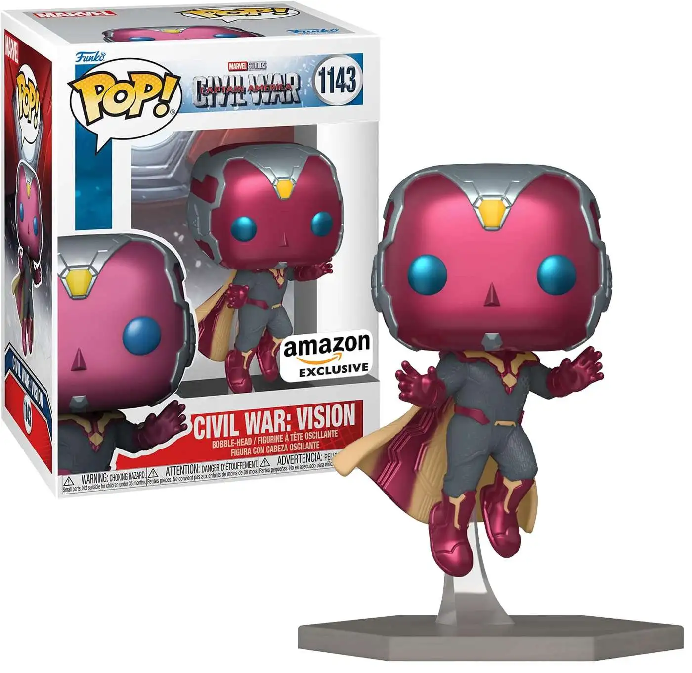 Funko - Pop Marvel: Captain America - Civil War: Vision Special Edition No:1143