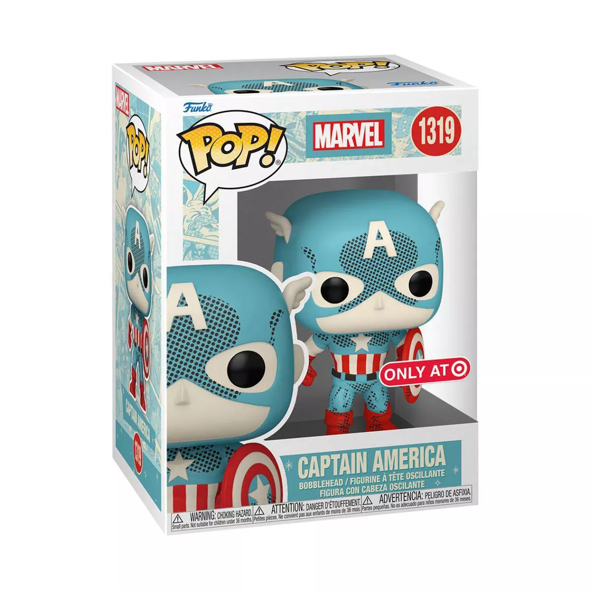 Pop Marvel Retro Reimagined - Captain America Special Edition No:1319 Bobble-Head - Thumbnail