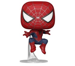 Funko Pop Figure Marvel Spiderman No Way Home Friendly Neighbourhood Spiderman Leaping - Thumbnail