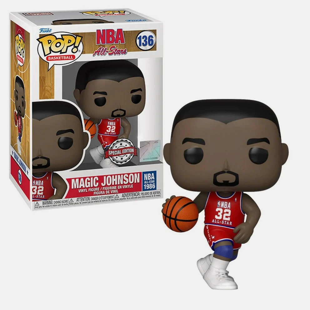  - Funko Pop Figure NBA AllStar Magic Johnson Red Jersey
