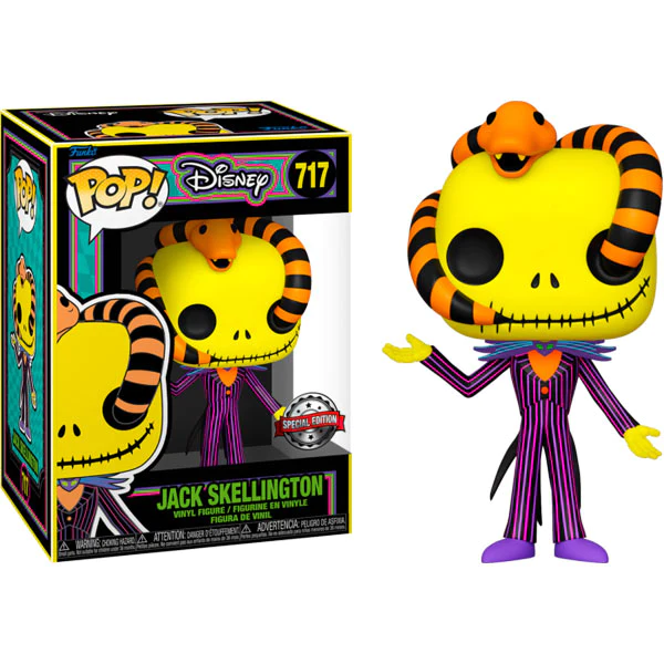  - Funko Pop Figure Nightmare Before Christmas Jack with Snake Blacklight