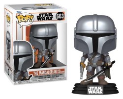 Pop Disney Star Wars The Mandalorian - The Mandalorian With Darksaber No:663 Bobble-Head - Thumbnail