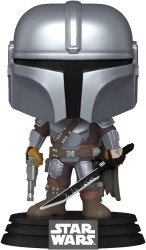 FUNKO POP FIGURE STAR WARS THE MANDALORIAN MANDALORIAN WITH DARK SABER - Thumbnail