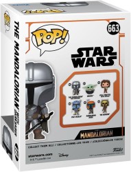 Pop Disney Star Wars The Mandalorian - The Mandalorian With Darksaber No:663 Bobble-Head - Thumbnail