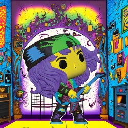 FUNKO POP FIGURE STRANGER THINGS S3 EDDIE WITH GUITAR BLACKLIGHT - Thumbnail