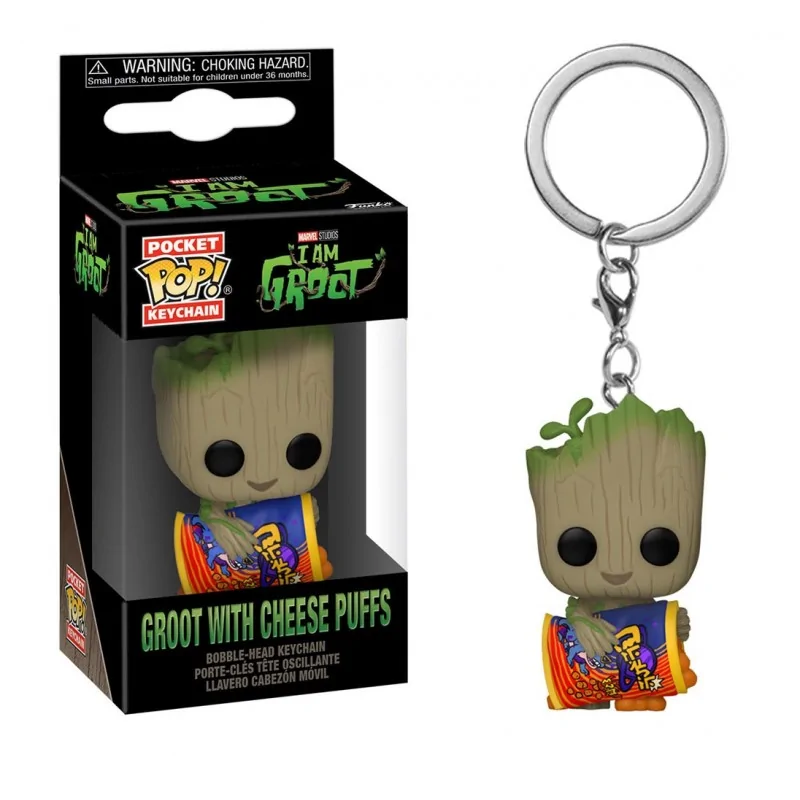  - Funko Pop Keychain Marvel I Am Groot Groot with Cheese Puffs
