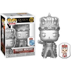 Funko - Pop Rocks Queen - Freddie Mercury King Platinum With Pin Special Edition No:184