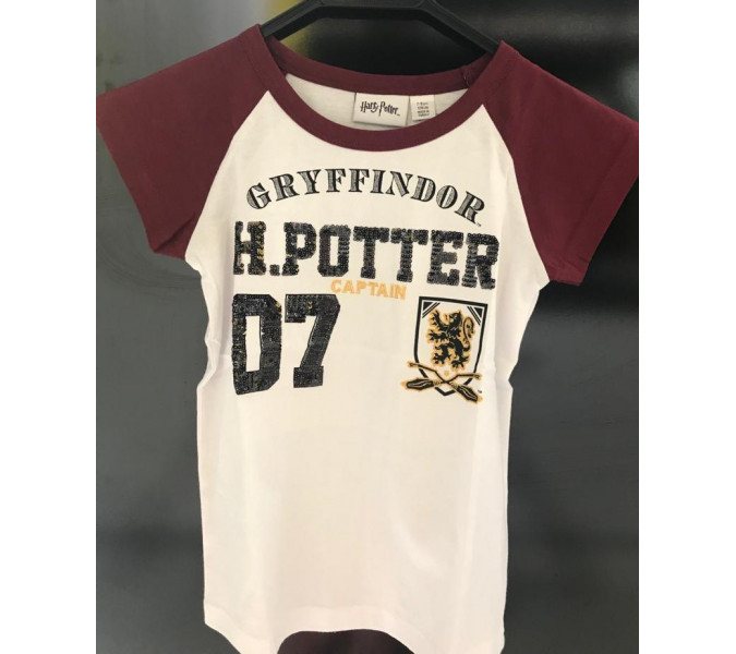 Gryffindor H. Potter Captain Bordo-Beyaz Çocuk T-Shirt 8-9 Yaş