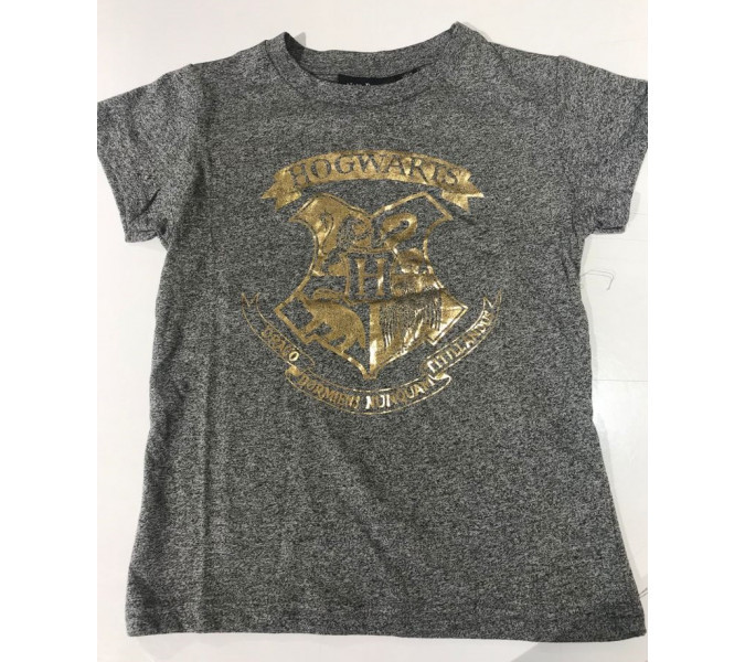 Harry Potter Hogwarts Gold Logo K. Gri Çocuk T-Shirt 10-11 Yaş