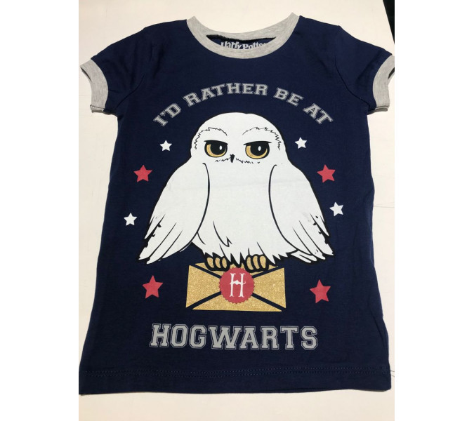 Harry Potter I'd Rather Be At Hogwarts Hedwig Lacivert Çocuk T-Shirt 4-5 Yaş