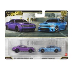 Hot Wheels Premium Car Culture 2018 Dodge Challenger and 2015 Dodge Charger SRT