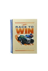 Hot Wheels Race To Win Spiralli Sert Kapak Kareli Defter - Thumbnail
