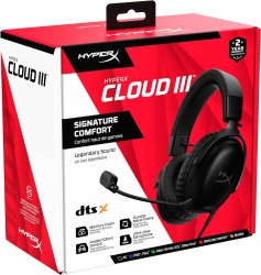 HyperX Cloud III DTS X Kablolu Oyuncu Kulaklığı Siyah 727A8AA - Thumbnail